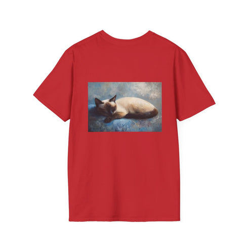 Whimsical Siamese Cat Painting Tee