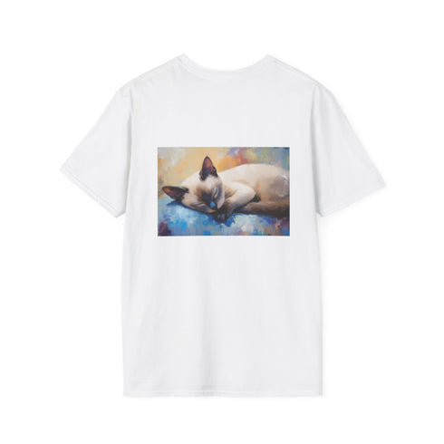 Whimsical Siamese Cat Tee