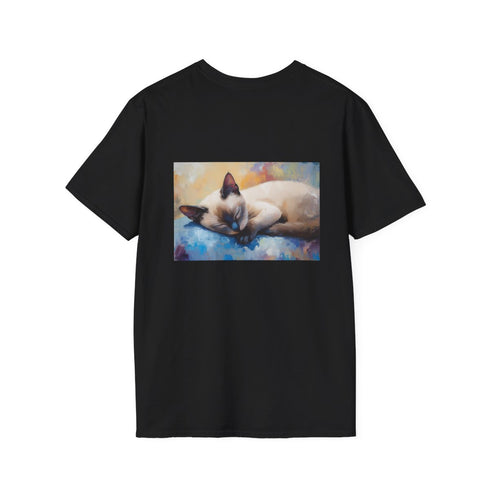 Whimsical Siamese Cat Tee