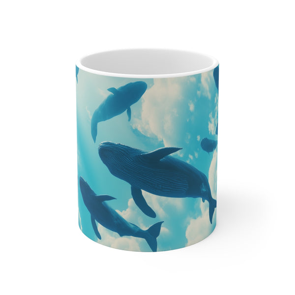 Whimsical Sky Whale Coffee Mug