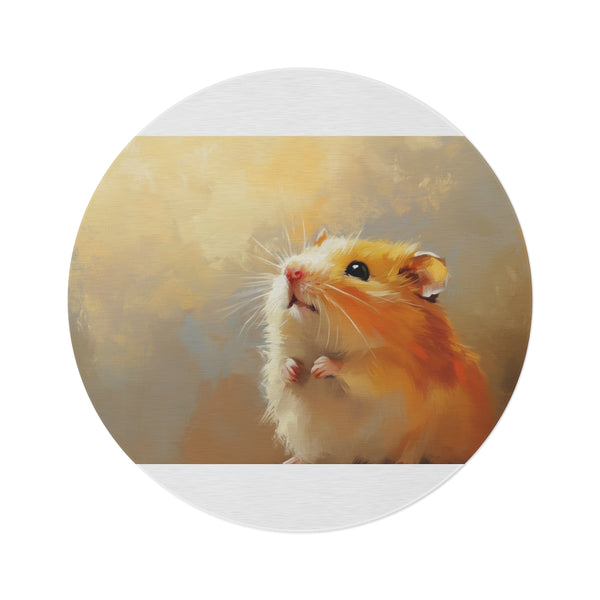 "Whimsical Syrian Hamster Round Rug"