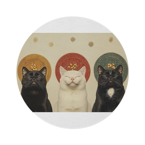 "Whimsical Three Cat Trio Rug"