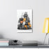 Whimsical tower of playful cats on canvas - top spring decor.
