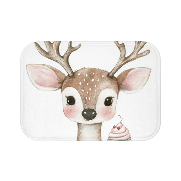 "Whimsical Watercolor Deer Bath Mat"
