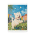 "Whimsical White Westie Frolicking Freely"