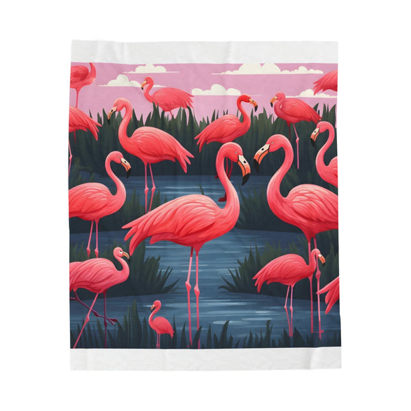 "Whimsical Woodland Pattern Plush Blanket"