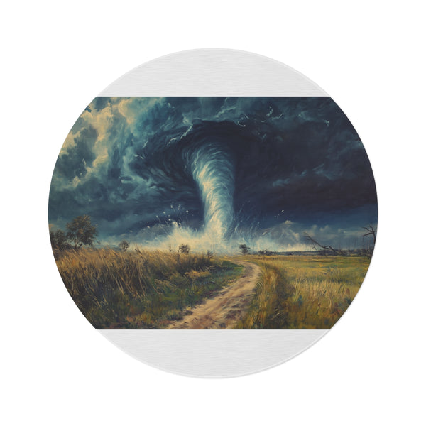 "Whirlwind Tornado Round Rug Masterpiece"