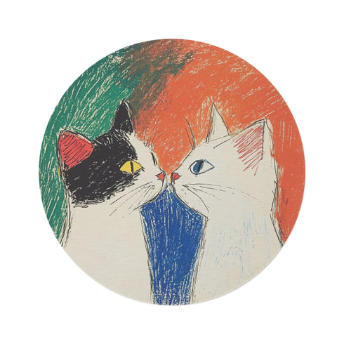 "Whisker Wonder Cat Round Rug"