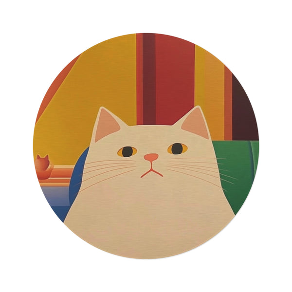 "Whisker Wonderland Cat Round Rug"