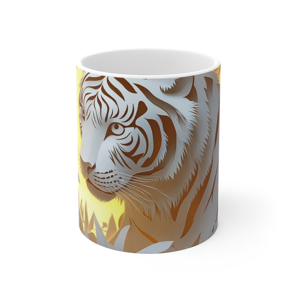 "White Siberian Tiger Paper Mug"