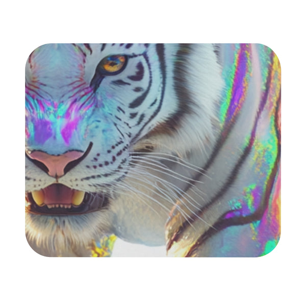 White Tiger Holographic Mouse Pad