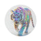 "White Tiger Holographic Round Rug"