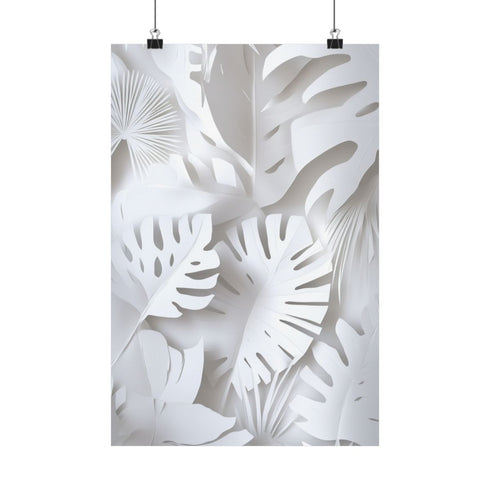 "White Tropical Paradise Paper Cutout"