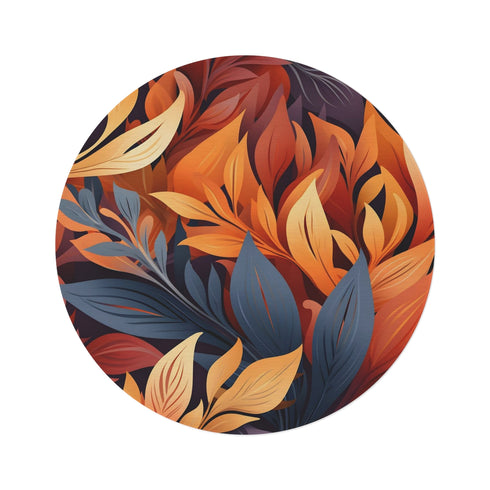 "Wild Autumn Foliage Round Rug"