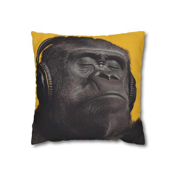 "Wild Beats: Gorilla Headphone Pillowcase"
