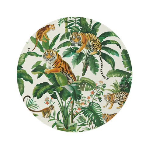 "Wild Jungle Safari Round Rug"