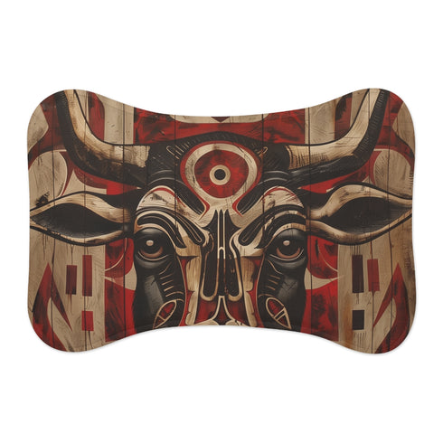 "Wild Spirit Pet Mat: Tribal Animal Totem Design"