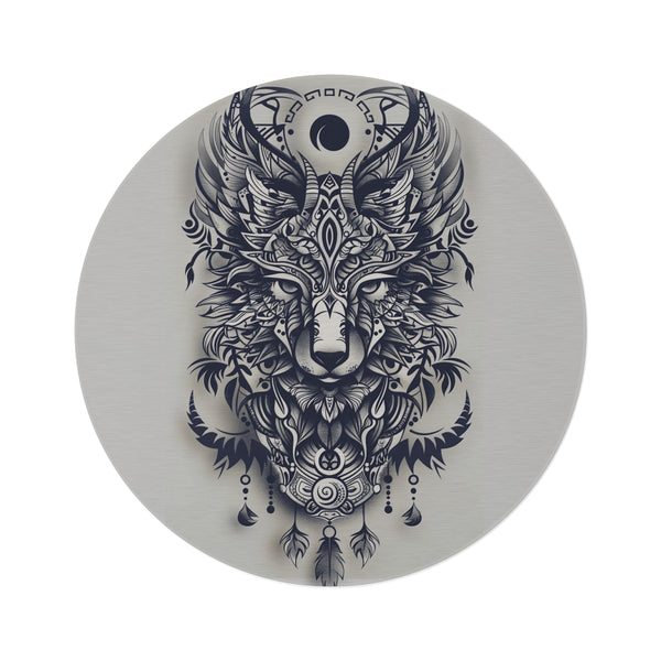 "Wild Spirit Round Rug: Tribal Animal Totem"