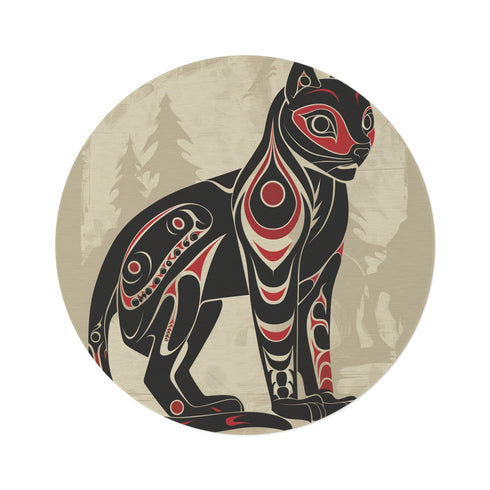 "Wild Spirit Round Totem Rug"