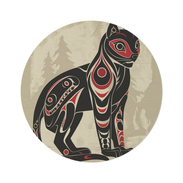 "Wild Spirit Round Totem Rug"