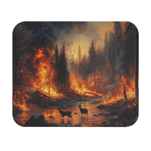 Wildfire Forest Mouse Pad Dramatic Nature Scene