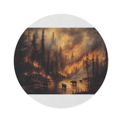 Wildfire Round Rug: Wildlife Escape
