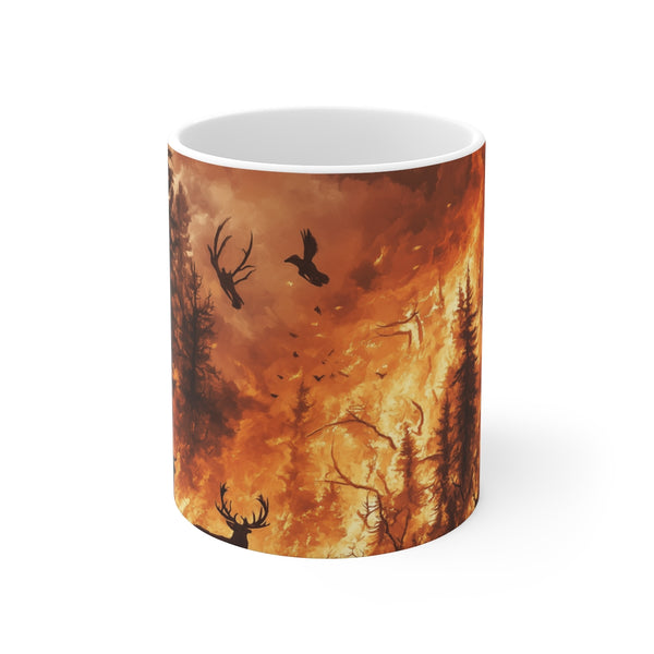 "Wildfire Wildlife Escape Scene Mug"