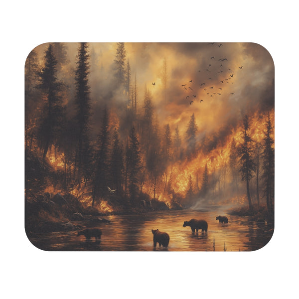 Wildfire Wildlife Mouse Pad Fleeing Forest