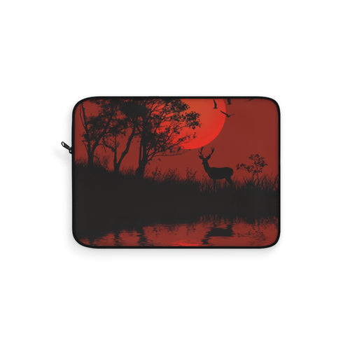 "Wildlife Silhouette Deer Laptop Sleeve"