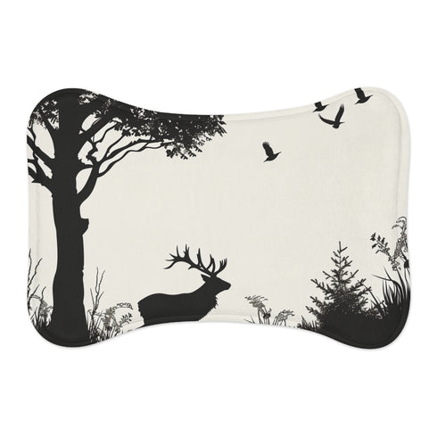 Wildlife Silhouette Pet Mat: Feel Nature Under Your Paws