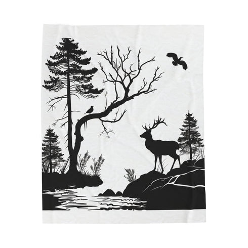 Wildlife Silhouette Plush Blanket: Cozy comforts inspired by nature