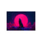 Wolf Howling Neon Moon Poster