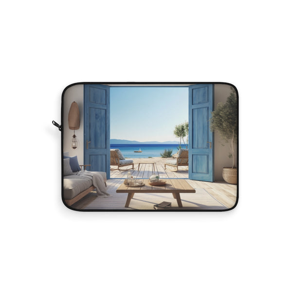 "Wood Blue Window Laptop Sleeve"
