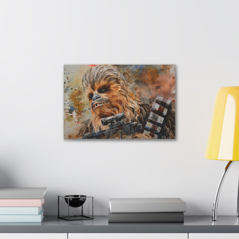 Wookiee Warrior on Canvas, 18" x 12", Galactic Space Decor