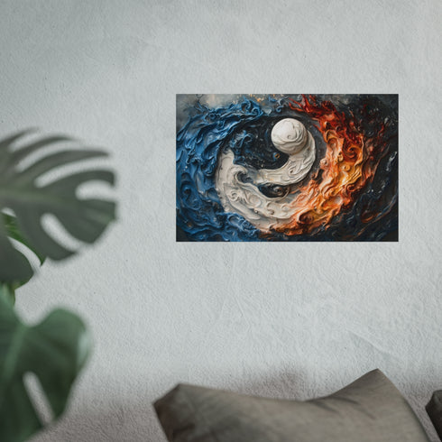 Yin Yang Waves Fire Artwork