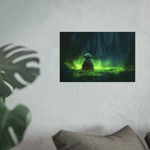 Yoda Meditating Dagobah Swamp Poster