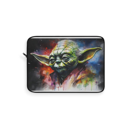 "Yoda Watercolor Neon Laptop Sleeve"