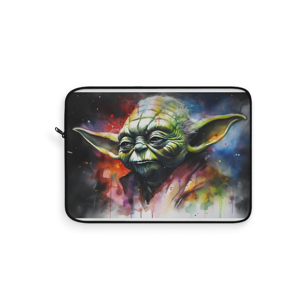 "Yoda Watercolor Neon Laptop Sleeve"