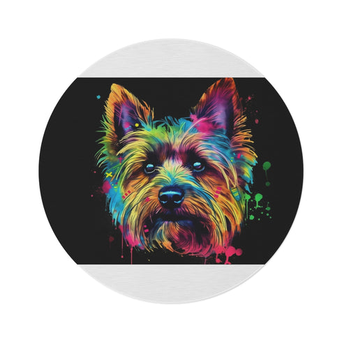 "Yorkshire Terrier Round Rug: Cozy and Adorable!"