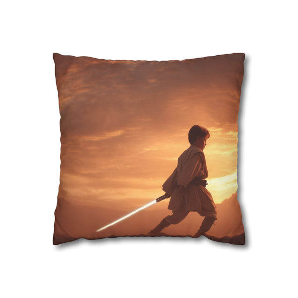 Young Obi Wan Kenobi Igniting His Lights (Edition II) — Double-Sided Cushion Cover — Front Double-Sided Cushion View