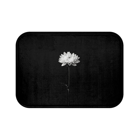 "Zen Blossom White Bath Mat"