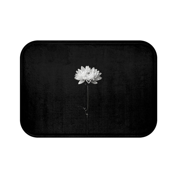 "Zen Blossom White Bath Mat"