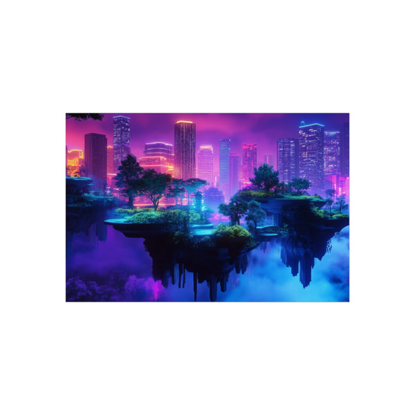Zen Garden Floating Above Neon City
