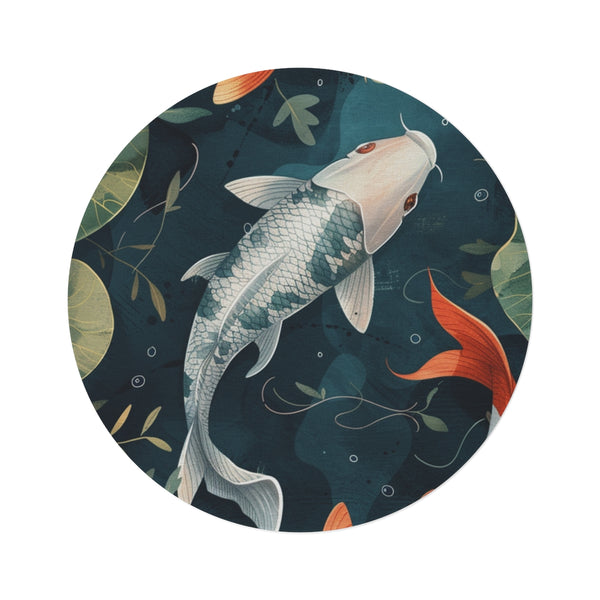 "Zen Koi Fish Round Rug"