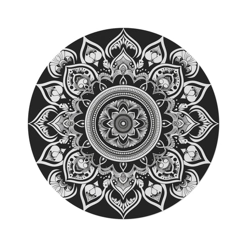 "Zen Mandala Round Rug: Tranquil Bliss"