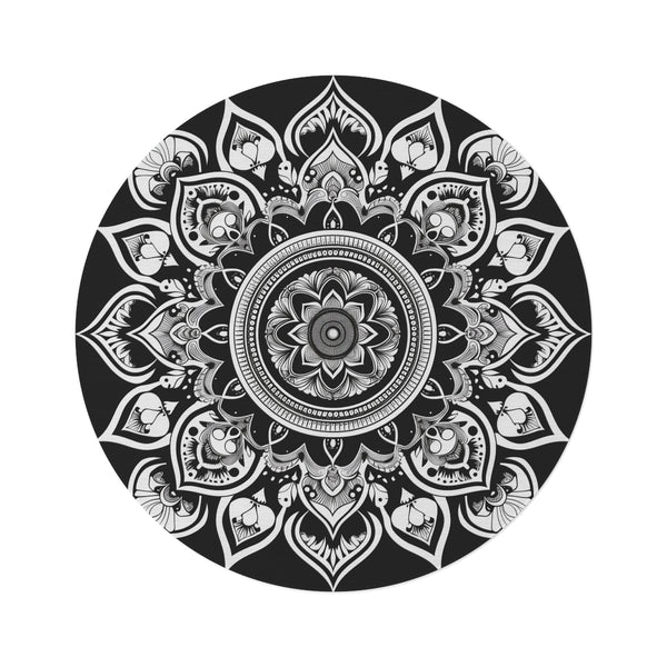 "Zen Mandala Round Rug: Tranquil Bliss"