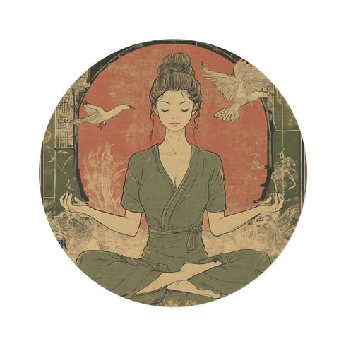 "Zen Master Round Yoga Rug"