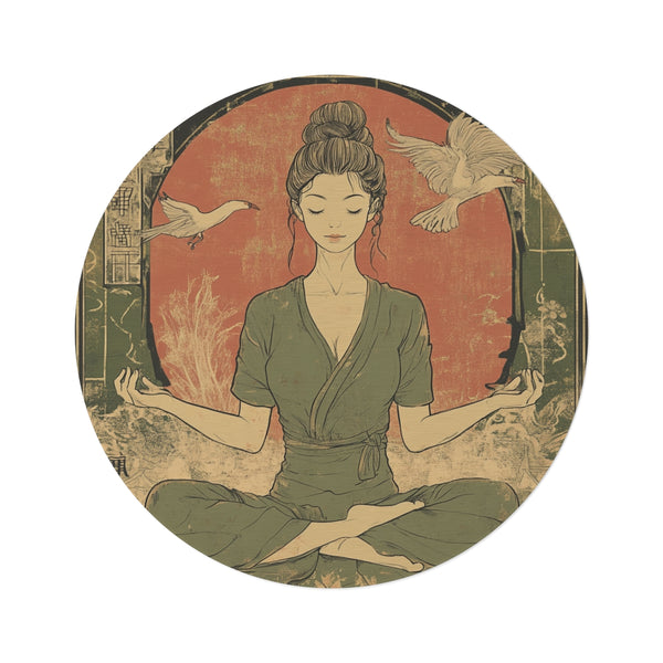 "Zen Master Round Yoga Rug"