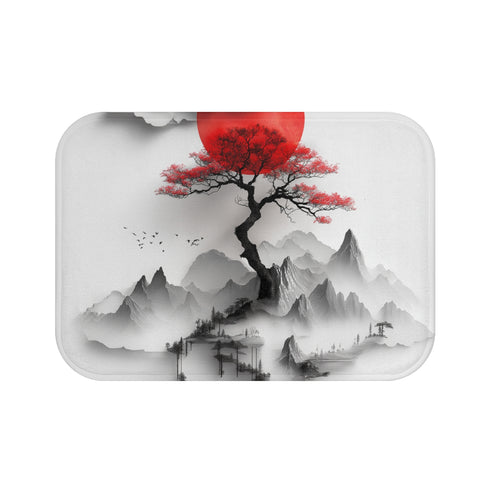 "Zen Mountain Forest Bath Mat"