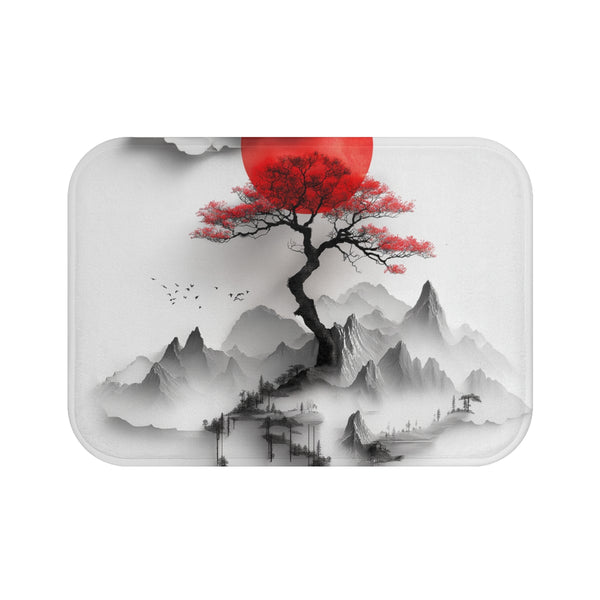 "Zen Mountain Forest Bath Mat"